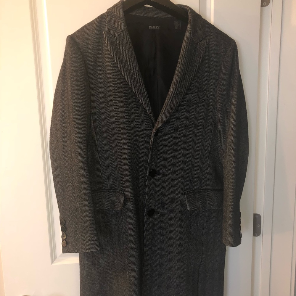 Mens DKNY wool/cashmere blend overcoat